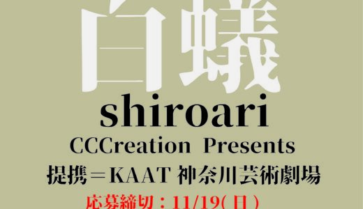 6月新作公演「白蟻」出演者募集ワークショップオーディション  脚本・演出：堀越涼（あやめ十八番） @KAAT大スタジオ